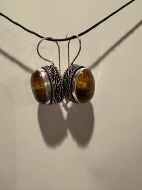 Tigers eye boho earrings 925 Sterling Silver